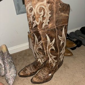 Over the knee cowgirl boots